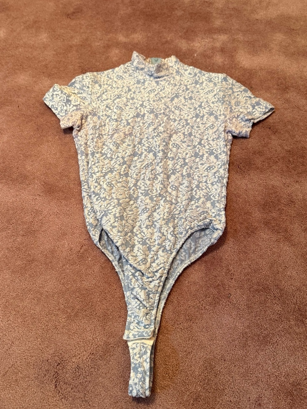 Cache Light Blue Floral Short-Sleeve One-Piece Bodysuit